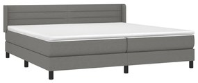 vidaXL Κρεβάτι Boxspring με Στρώμα Σκούρο Γκρι 200x200 εκ. Υφασμάτινο