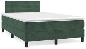 Κρεβάτι Boxspring με Στρώμα Σκούρο Πράσινο 120x190εκ. Βελούδινο