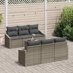 vidaXL Σετ Καναπέ Κήπου με μαξιλάρι 7 pcs Γκρι 55 x 55 x 37 εκ