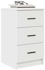 vidaXL Κομοδίνο με συρτάρι Λευκό 38 x 38 x 66 εκ Επεξεργασμένο ξύλο
