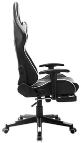 vidaXL Καρέκλα Gaming με Υποπόδιο Ασπρόμαυρη από Συνθετικό Δέρμα