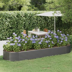 vidaXL Ζαρντινιέρα Γκρι 322x100x36 εκ. Γαλβανισμένος χάλυβας