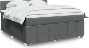 vidaXL Κρεβάτι Boxspring με Στρώμα Σκούρο Γκρι 180x200 εκ Υφασμάτιν