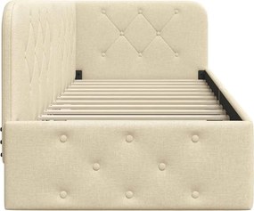 vidaXL Κρεβάτι Γωνίας Κρεμ 80 x 200 cm ύφασμα