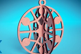 Σετ των 3 Intra απο ξύλο plywood 3mm-4mm πάχος Τρισδιάστατα χριστουγεννιάτικα στολίδια με λέιζερ | Δίασταση 8x8 cm INTRAFABR-74929487