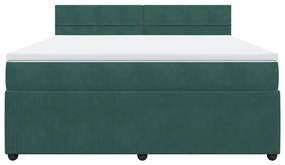 ΚΡΕΒΑΤΙ BOXSPRING ΜΕ ΣΤΡΩΜΑ ΣΚΟΥΡΟ ΠΡΑΣΙΝΟ 180X200ΕΚ. ΒΕΛΟΥΔΙΝΟ 3290109