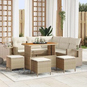 vidaXL Σετ Καναπέ Κήπου 9 pcs μπεζ και κρεμ 110 x 55 x 71 εκ
