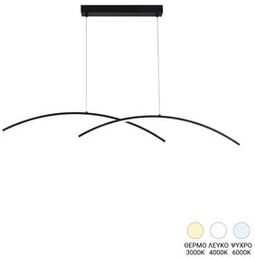 Φωτιστικό οροφής δίφωτο led Frenzie pakoworld μέταλλο σε μαύρη απόχρωση 70x2x10εκ