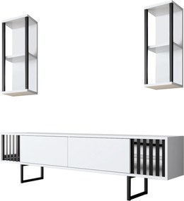 Σύνθεση Τηλεόρασης Λευκό / Μαύρο COEDRES 180x30x18