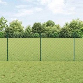 vidaXL Φράχτης με Στήλες. Πράσινο 1 x 25 m Ατσάλι