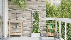 vidaXL Γλάστρα Κήπου Λευκό 40 x 40 x 125,5 εκ. PP