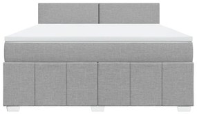 Κρεβάτι Boxspring με Στρώμα Ανοιχτό Γκρι 180x200 εκ. Υφασμάτινο - Γκρι