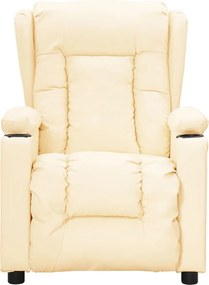 vidaXL Πολυθρόνα Ανακλινόμενη με Ανύψωση Κρεμ από Συνθετικό Δέρμα