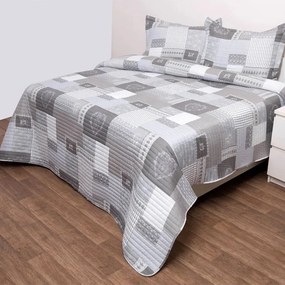 Κουβερλί 5244 (Σετ 3τμχ) Grey Viopros Queen Size 220x240cm Microfiber-Polyester