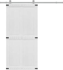 vidaXL Πόρτα αχυρώνα CORONA 100 x 210 cm Μασίφ Ξύλο Πεύκου Λευκό