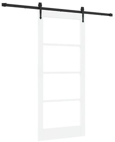 vidaXL Ολισθητή Πόρτα Λευκό 86 x 198.5 cm Ξύλο και μέταλλο