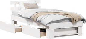 vidaXL Σκελετός Κρεβατιού Λευκό 100 x 200 cm Στερεά ξυλεία πεύκου