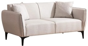 Καναπές 2θέσιος PWF-0565 pakoworld ύφασμα λευκό-γκρι 180x95x67εκ