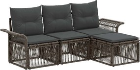 vidaXL Σετ Καναπέ Κήπου 4 pcs Γκρι συνθετικό ρατάν
