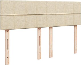 vidaXL Κρεβάτι Boxspring με Στρώμα Κρεμ 140x190 εκ. Υφασμάτινο