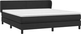 vidaXL Κρεβάτι Boxspring με Στρώμα Μαύρο 180x200εκ.από Συνθετικό Δέρμα