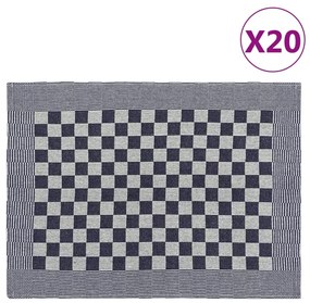 vidaXL Πετσέτες Κουζίνας 20 τεμ. Μπλε / Λευκό 50 x 70 εκ. Βαμβακερές