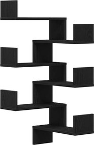 vidaXL Ράφι Τοίχου με ράφι 2 pcs Μαύρη Οξυά 40 x 40 x 49,5 εκ.