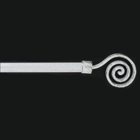 Κουρτινόξυλο Φ19mm Μονό Επεκτεινόμενο 120-210cm Με Άκρα L-N Famille White/Black 78856120104