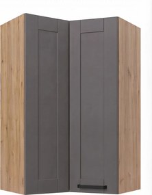 Κρεμαστό ντουλάπι γωνιακό Nelor 60x60 GN 108 2F-Γκρι σπέσιαλ - Φυσικό