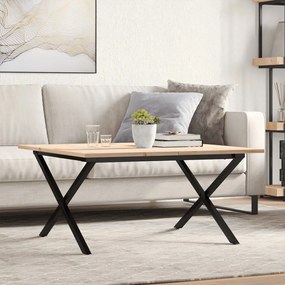 vidaXL Τραπεζάκι Σαλονιού Πλαίσιο Χ 90x90x45εκ Μασίφ Πεύκο/Ατσάλι