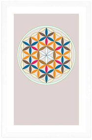 Αφίσα με παρπαστού Πολύχρωμα Mandala - 40x60 white