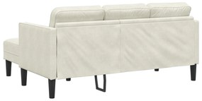vidaXL καναπές L με σχήμα L κρεμ 173x131x67 εκ. βελούδο
