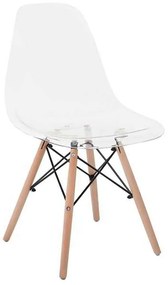 Καρέκλα Art Wood PC Clear 46x53x82cm (Σετ 4 ΤΕΜ)