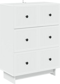 vidaXL Ντουλάπι με Συρτάρια Λευκό 66 x 34,5 x 90 εκ Επεξεργασμένο Ξύλο
