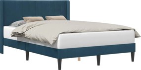 vidaXL Σκελετός Κρεβατιού Μπλε 120 x 200 cm Βελούδο