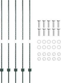 vidaXL Ενσωματωμένος Πόλος Φράχτη 5 pcs Πράσινο 180 cm