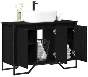 vidaXL Ντουλάπι Νιπτήρα  Μαύρη Δρυς 91x35x60 cm Επεξεργασμένο Ξύλο