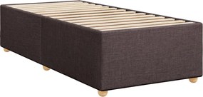 vidaXL Κρεβάτι Boxspring με Στρώμα Σκούρο Καφέ 80x200 εκ. Υφασμάτινο
