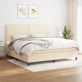 ΚΡΕΒΑΤΙ BOXSPRING ΜΕ ΣΤΡΩΜΑ ΚΡΕΜ 200X200 ΕΚ. ΥΦΑΣΜΑΤΙΝΟ 3141726