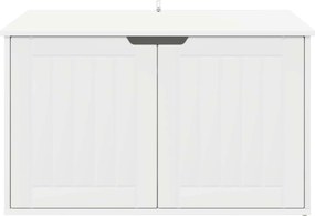 vidaXL Σπίτι Γάτας Λευκό 85 x 55 x 50,5 εκ Επεξεργασμένο ξύλο