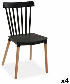 Καρέκλα Versa Μαύρο 52,5 x 80 x 43 cm (4 Μονάδες)
