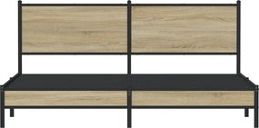 vidaXL Σκελετός Κρεβ. Χωρίς Στρώμα Sonoma Δρυς 183x213 εκ. Μεταλλικό