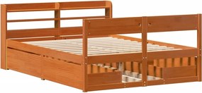 vidaXL Σκελετός Κρεβ. Χωρίς Στρώμα Καφέ Κεριού 160x200 εκ Μασίφ Πεύκο
