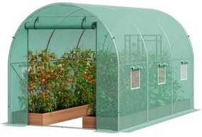 VEVOR Walk-in Tunnel Greenhouse 9.58x6.43x6.23ft Galvanized Frame PE Cover Green