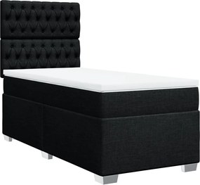 vidaXL Κρεβάτι Boxspring με Στρώμα Μαύρο 80 x 200 εκ. Υφασμάτινο