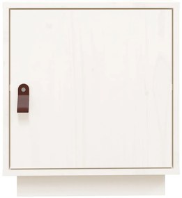 vidaXL Κομοδίνο Λευκό 40 x 34 x 45 εκ. από Μασίφ Ξύλο Πεύκου