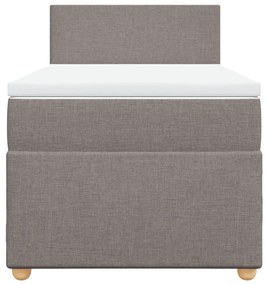 vidaXL Κρεβάτι Boxspring με Στρώμα Taupe 90x200 εκ. Υφασμάτινο