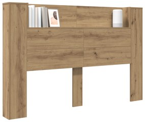 vidaXL Κρεβάτι με Κεφαλάρι με ράφι artisan δρυς Επεξεργασμένο ξύλο