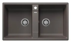 Blanco Zia 9 Volcano Grey SILGRANIT™ PuraDur™ Γρανιτένιος Νεροχύτης Ένθετος με 2 Γούρνες 86x50cm