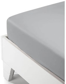 Κατωσέντονο Satin με λάστιχο Light Grey Υπέρδιπλο (180x200+35)
